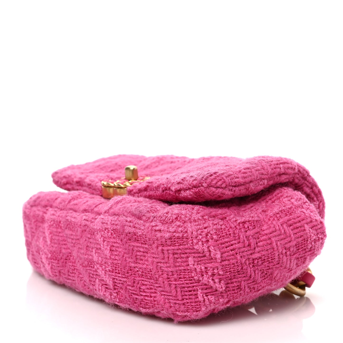 Tweed Quilted Chanel 19 Waist Bag Pink