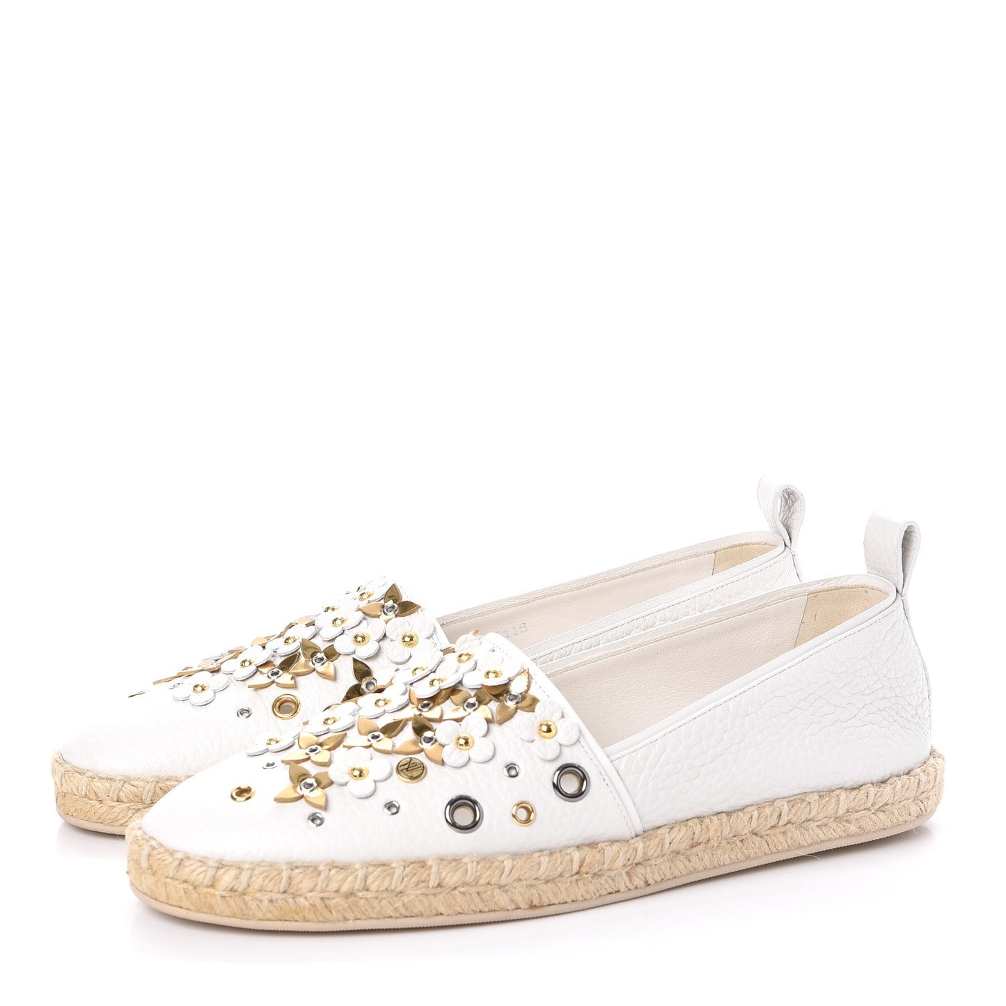 Calfskin Tropical Bloom Espadrille Flat 37.5 White