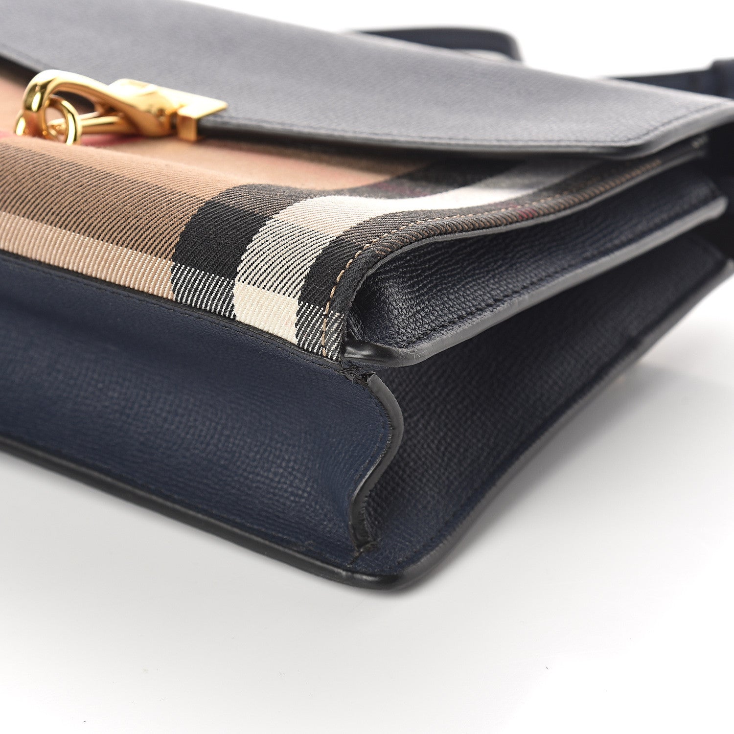 Burberry Grainy Calfskin House Check Small Macken Crossbody Bag Ink Blue 8 of 8