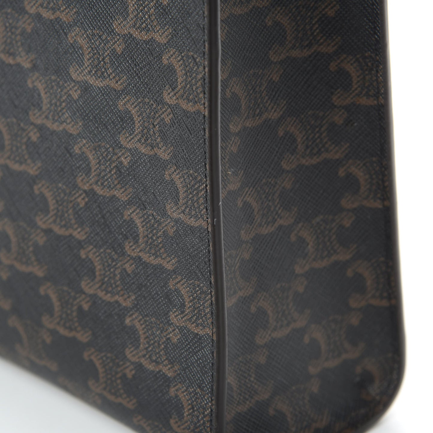 Triomphe Canvas Calfskin Small Vertical Cabas Tan