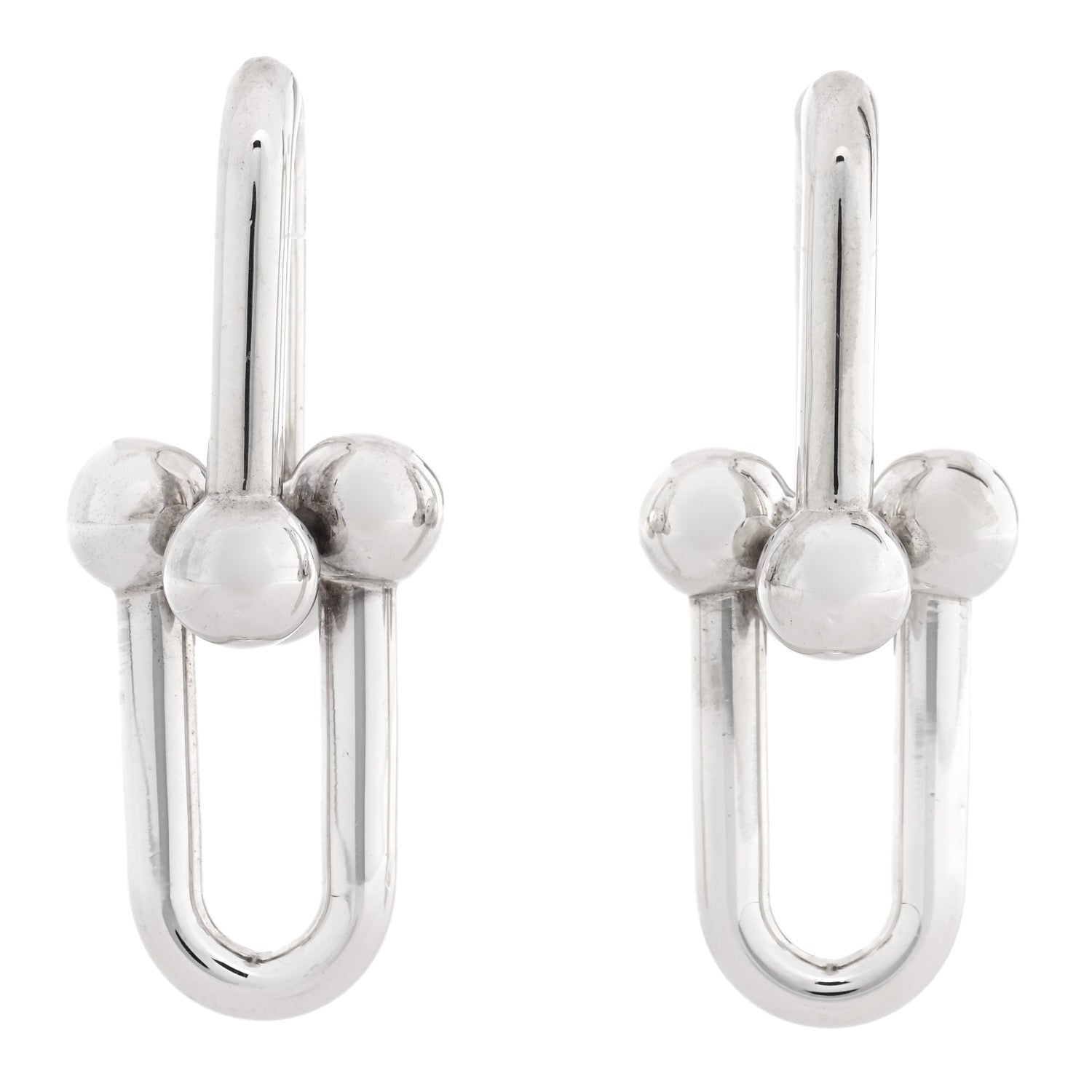 Tiffany Sterling Silver Large HardWear Link Earrings 1 of 5