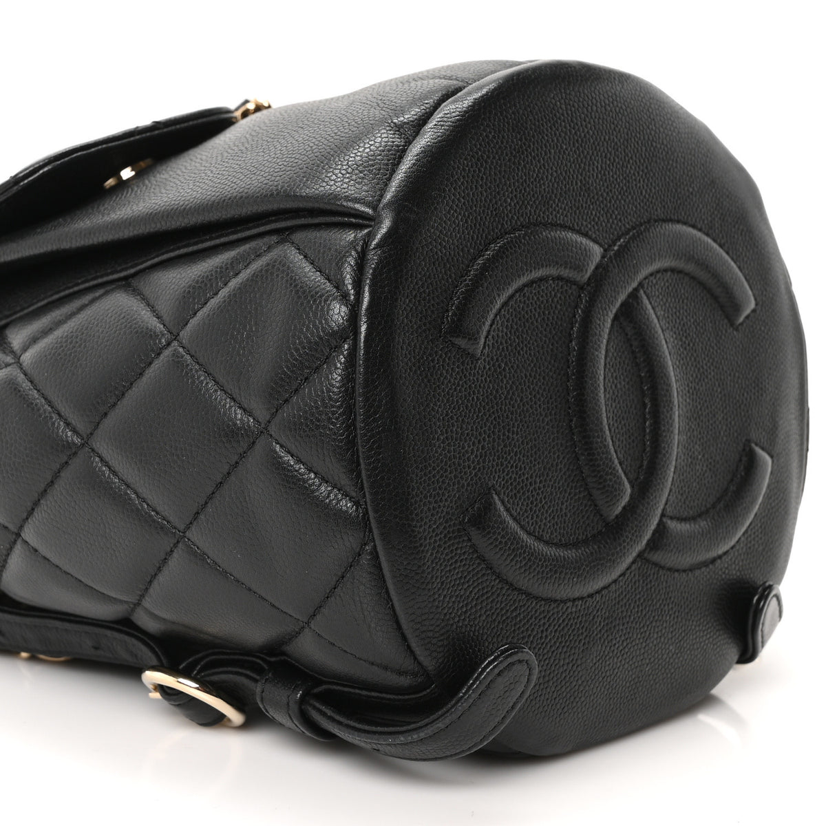 Caviar Quilted Pockets Backpack Black