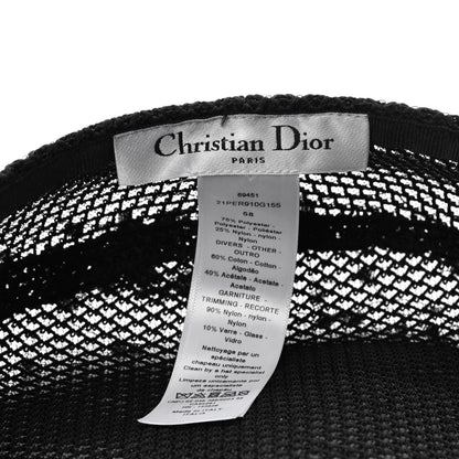 Christian Dior Polyester Nylon Pearl Beret with Veil Black 7 of 8