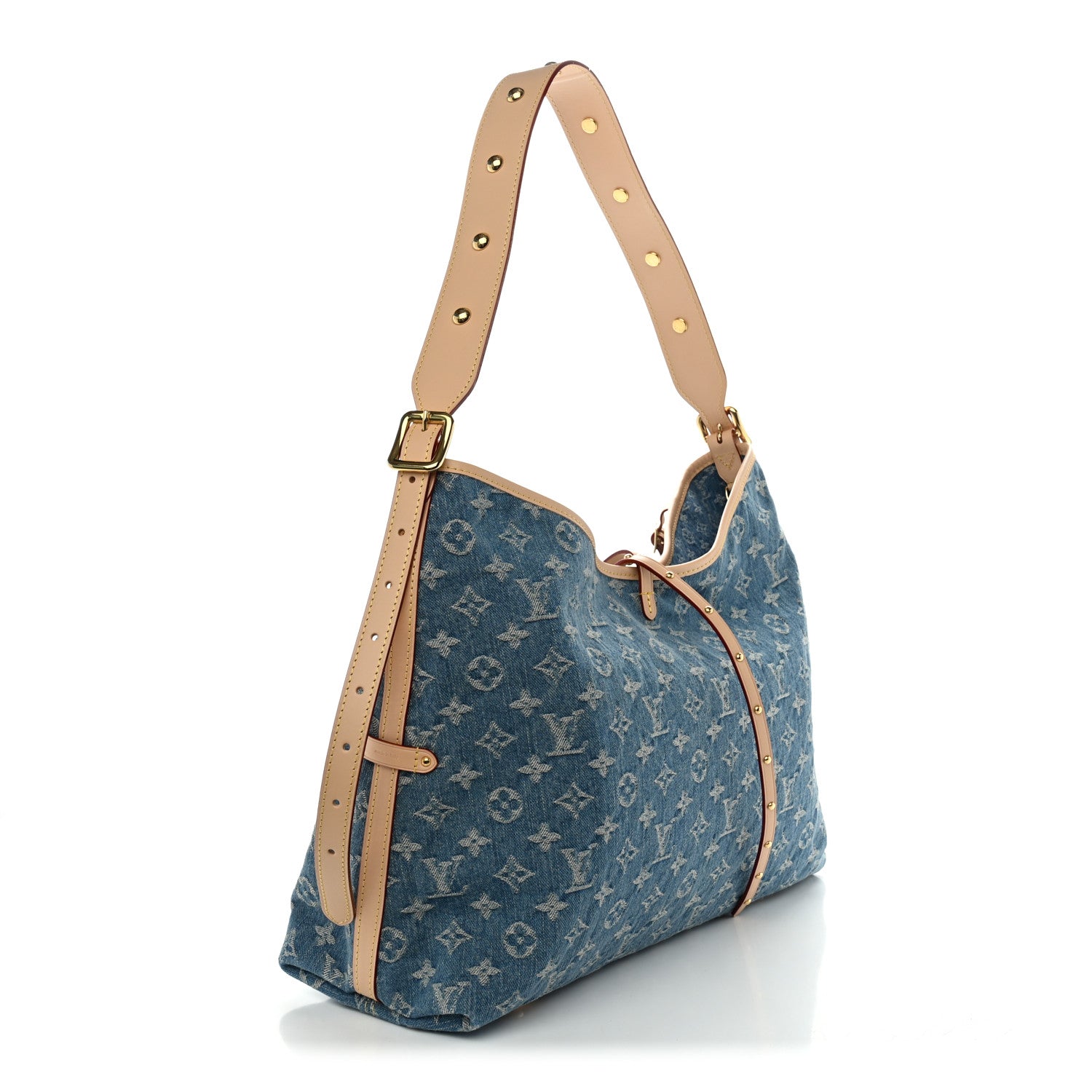 Louis Vuitton Monogram Denim CarryAll MM Blue 3 of 9