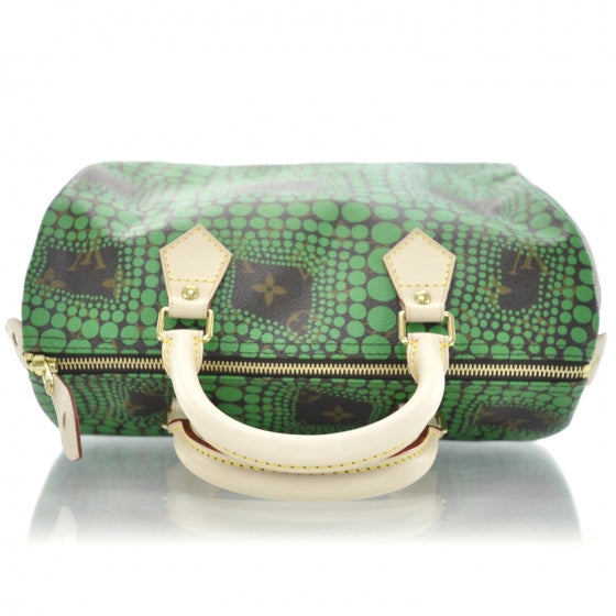 Louis Vuitton Monogram Kusama Town Speedy 30 Green 5 of 9