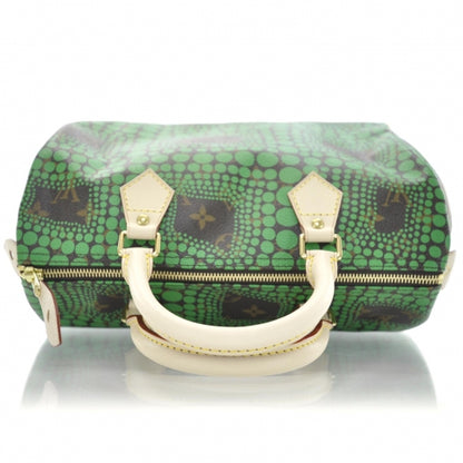 Louis Vuitton Monogram Kusama Town Speedy 30 Green 5 of 9