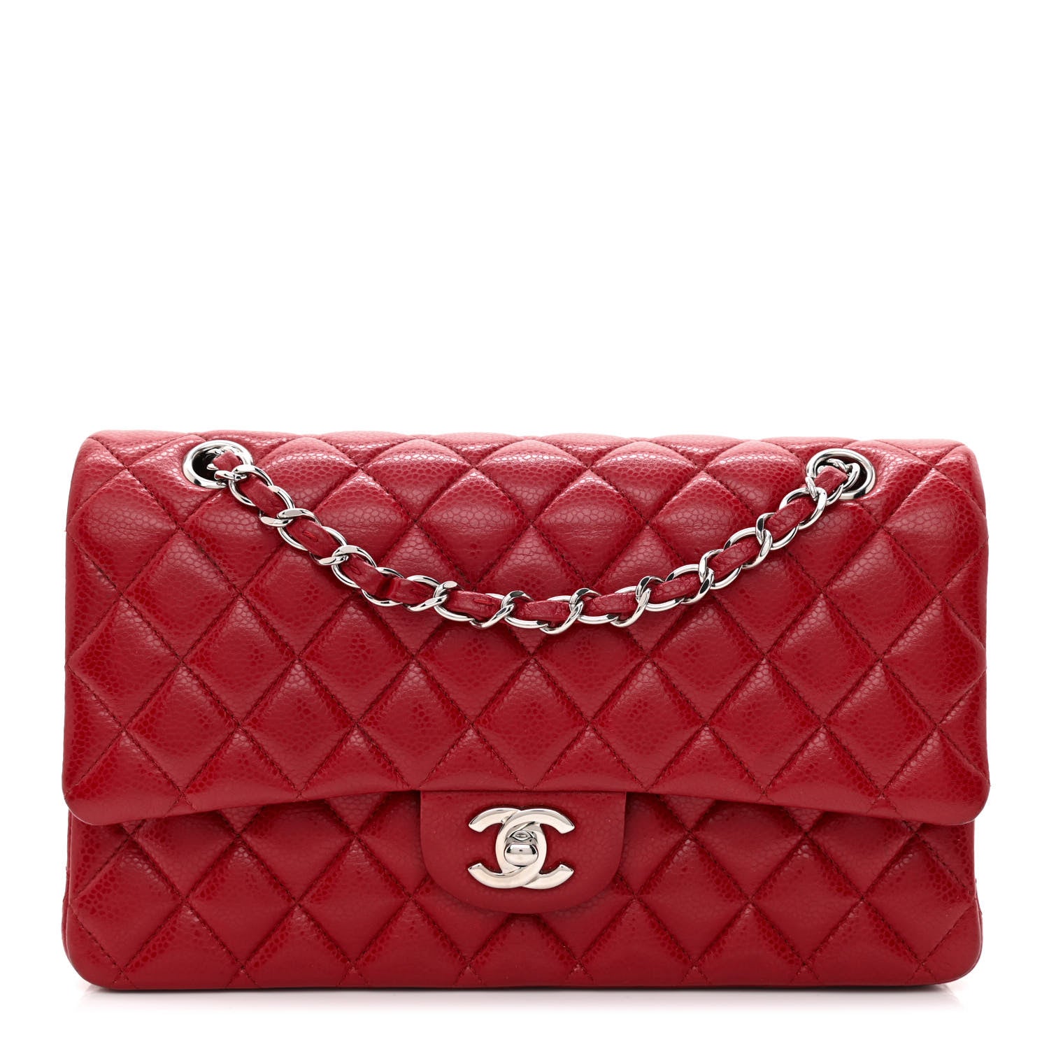 Chanel Caviar Quilted Medium Double Flap Red 1 of 12