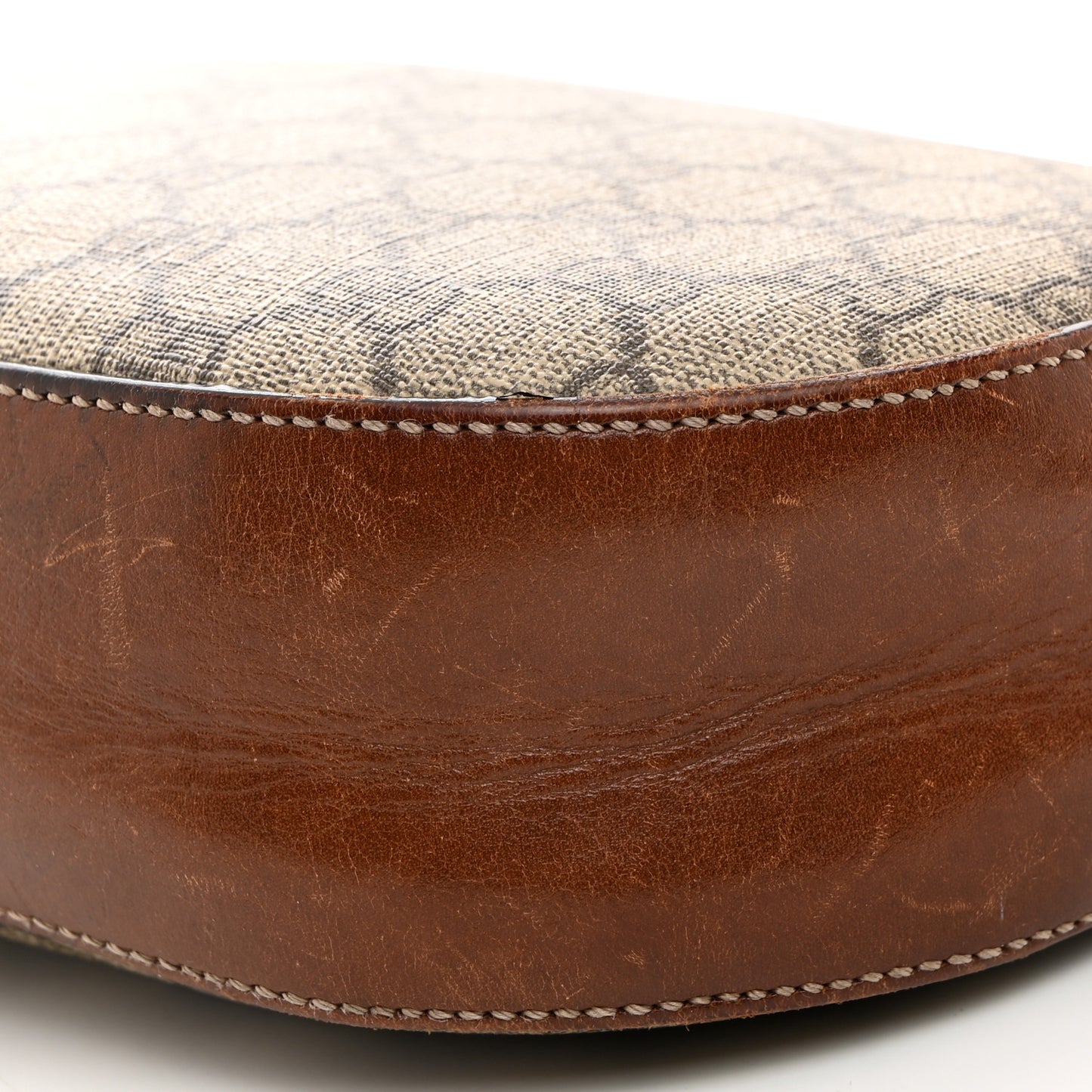 GG Supreme Monogram Cuoio Toscano Mini Chain Shoulder Bag Beige Ebony Cuir