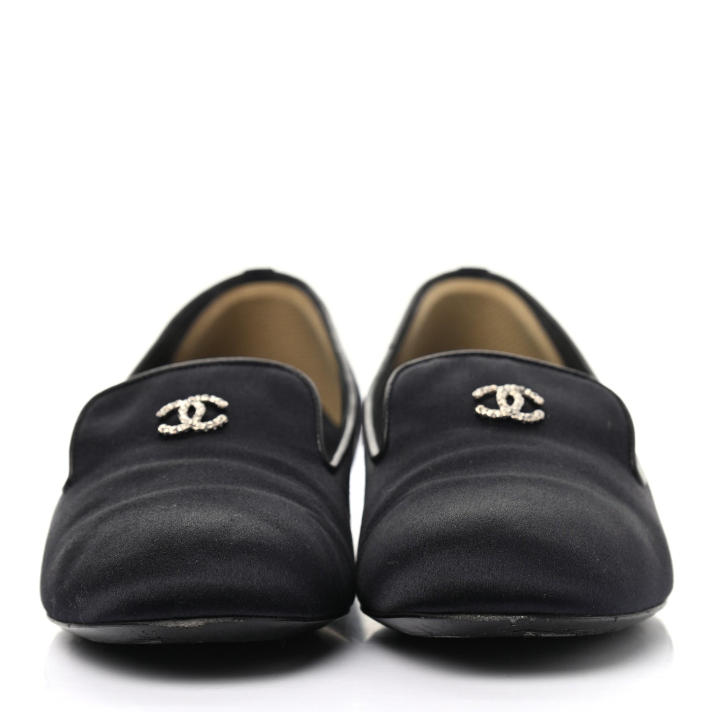 Satin Pearl CC Loafers 36.5 Black