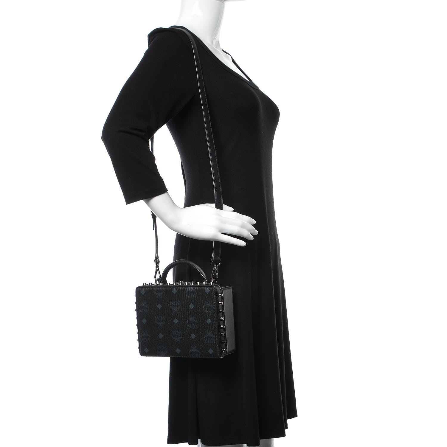 MCM Visetos Small Berlin Crossbody Black 2 of 10
