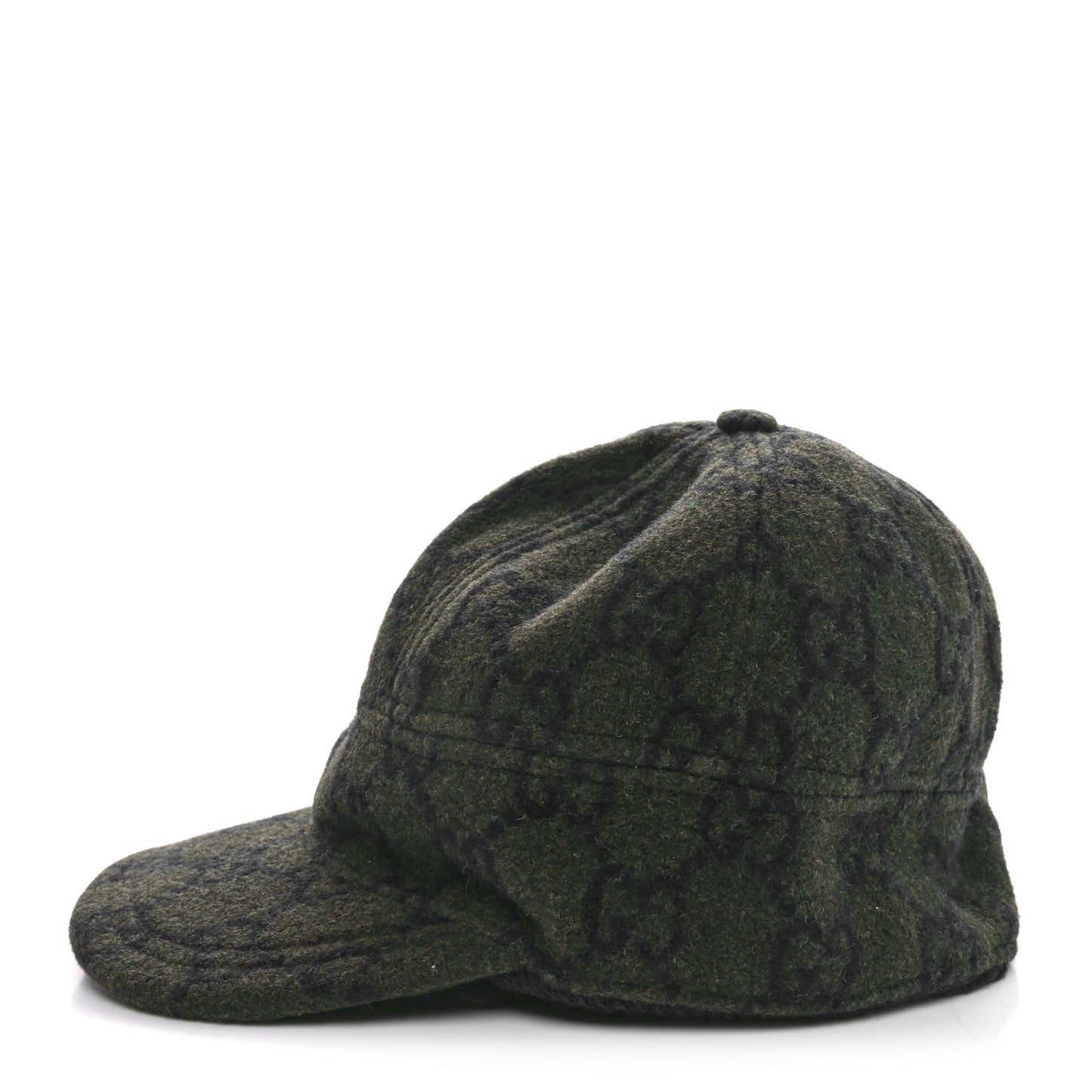Covered Wool GG Monogram Tassel Cap L Green Blue