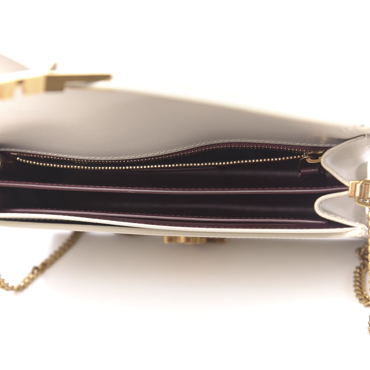 Saint Laurent Calfskin Monogram Cassandra Clasp Bag Porcellana 5 of 9