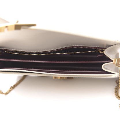 Saint Laurent Calfskin Monogram Cassandra Clasp Bag Porcellana 5 of 9