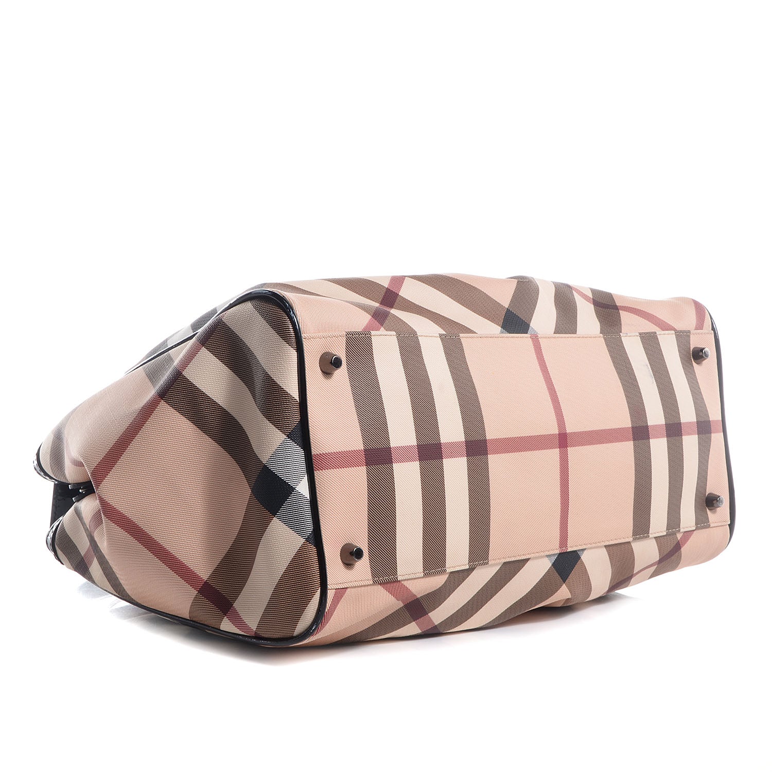 Burberry Patent Trim Supernova Check Medium Melbury Tote Black 6 of 12