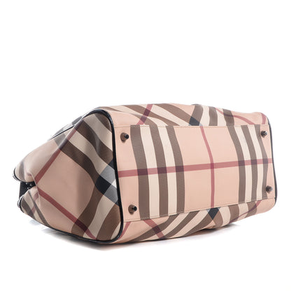 Burberry Patent Trim Supernova Check Medium Melbury Tote Black 6 of 12