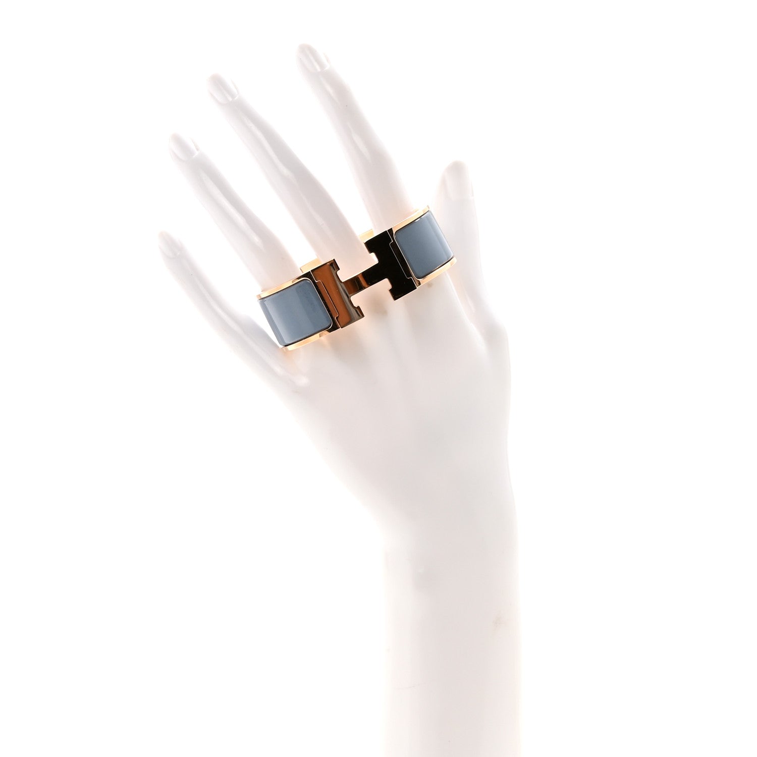 Hermes Enamel Wide Clic Clac H Bracelet PM Gris Orage 4 of 5