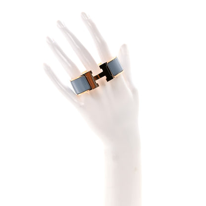 Hermes Enamel Wide Clic Clac H Bracelet PM Gris Orage 4 of 5