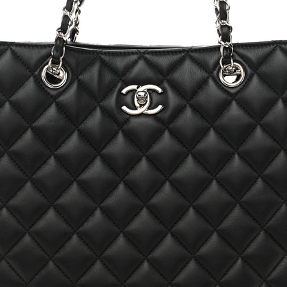 Chanel Calfskin Quilted Large CC Shopping Tote Black 8 of 12