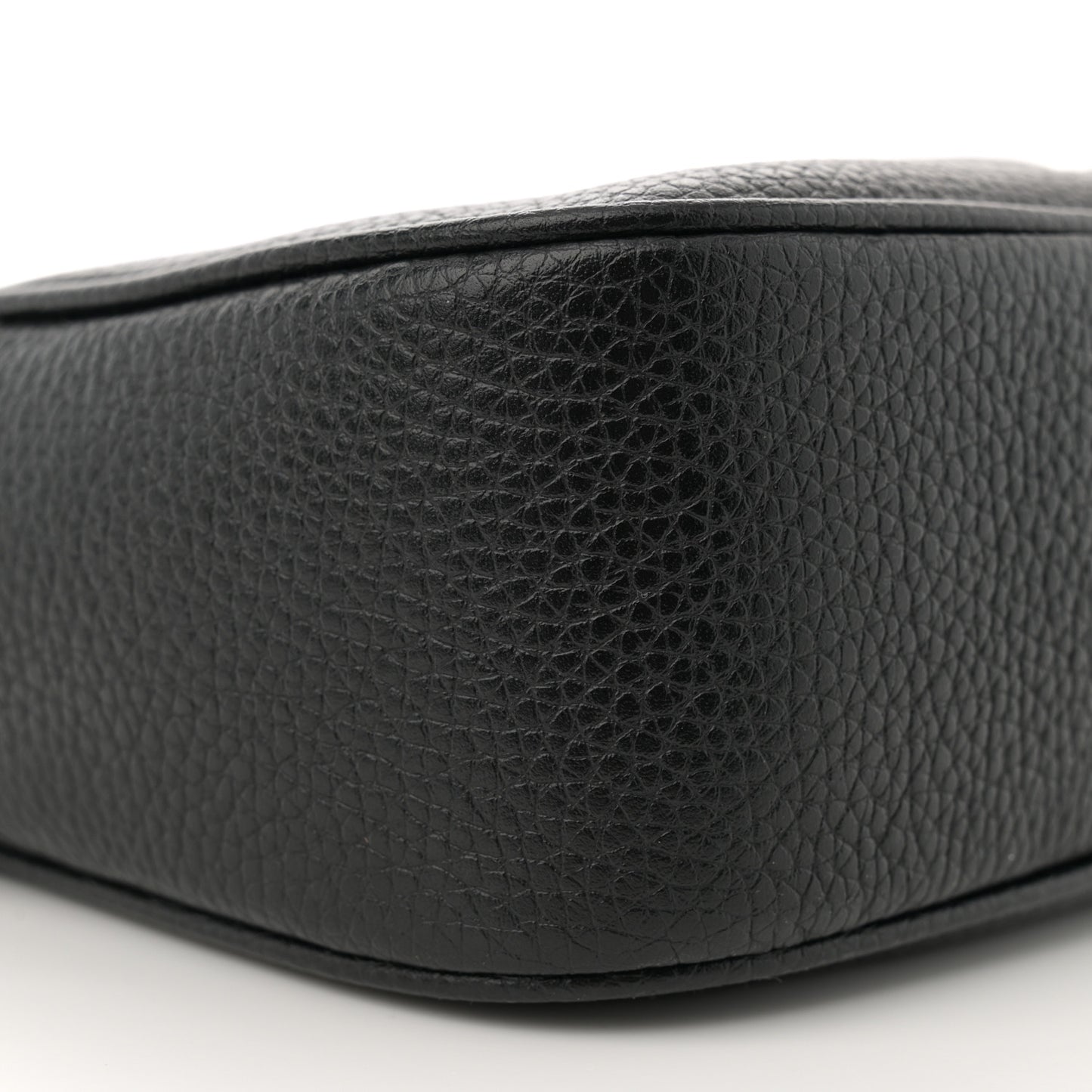 Pebbled Calfskin Small Soho Disco Bag Black