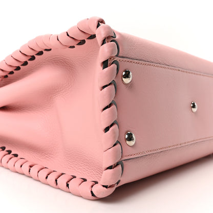 Fendi Vitello Seta Lace Up Medium Peekaboo Iconic Satchel Bubblegum 9 of 10