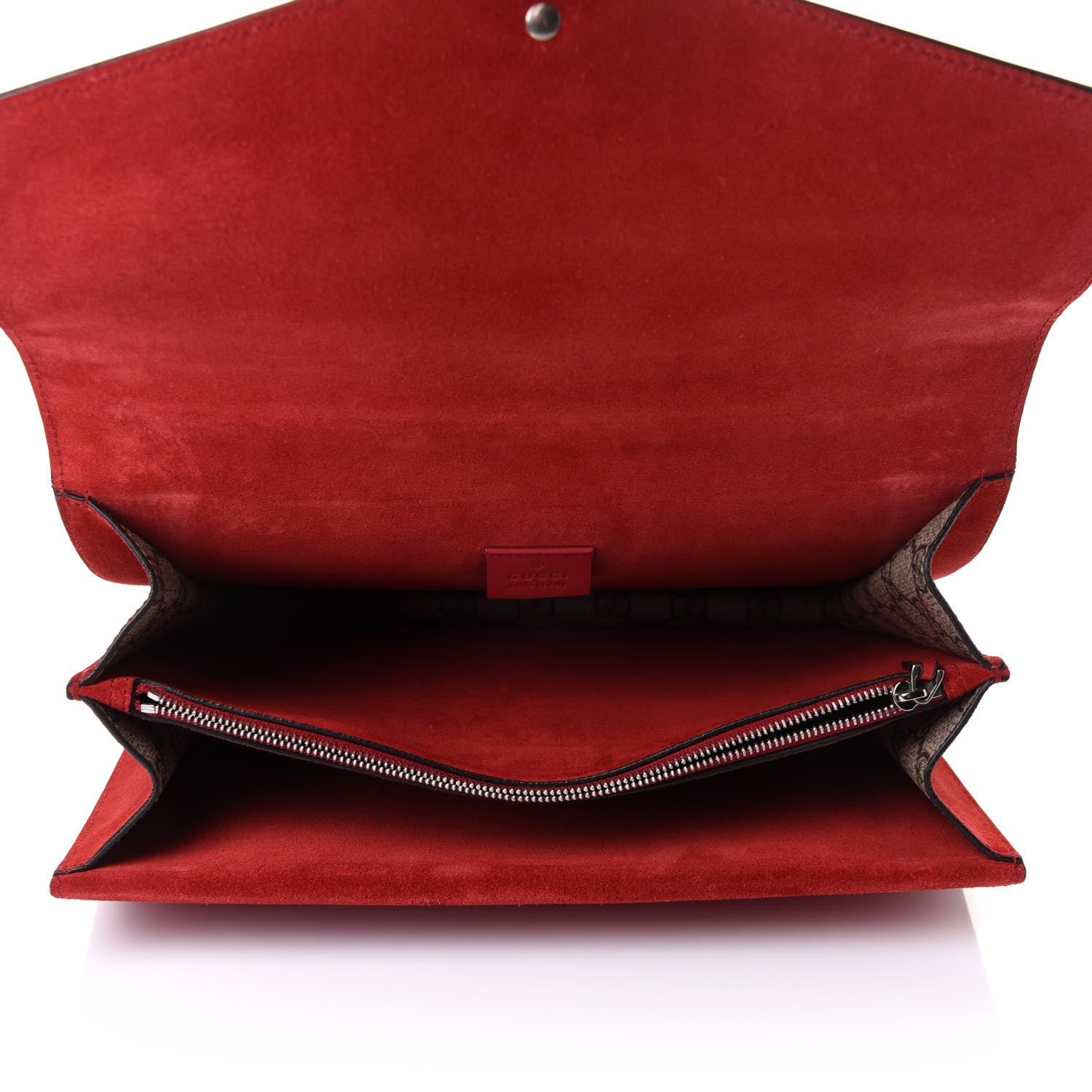 Gucci GG Supreme Monogram Suede Cudu Medium Dionysus Shoulder Bag Beige Ebony Vulcanic Red 5 of 11