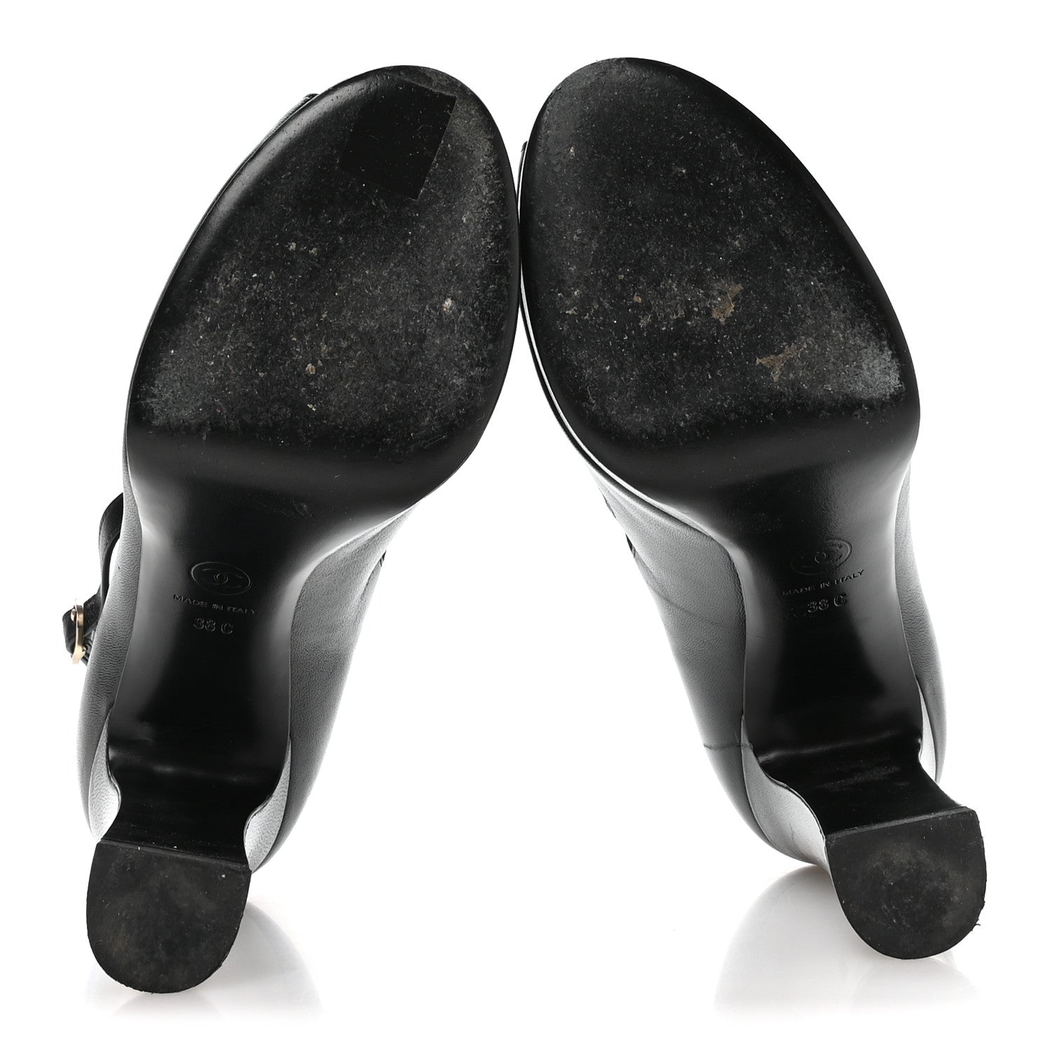 Chanel Nappa CC Platform Sandals 38 Black 6 of 8