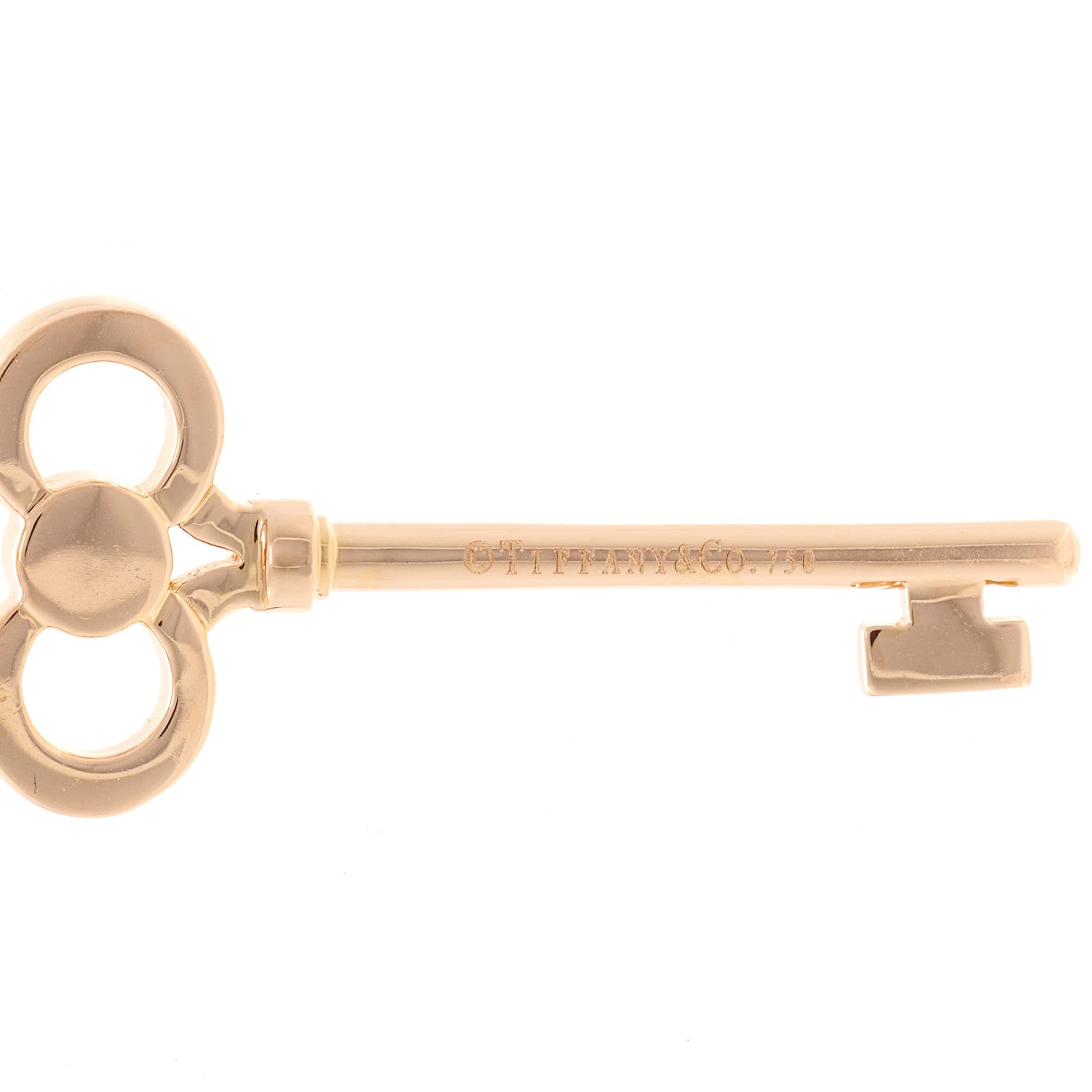 Tiffany 18K Rose Gold Diamond Crown Key Pendant Necklace 4 of 6