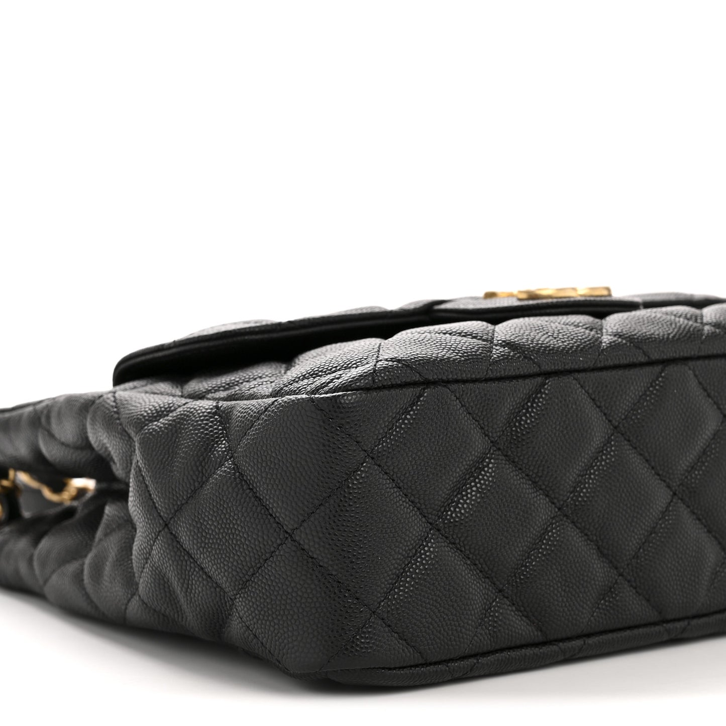 Caviar Quilted Wavy CC Hobo Black