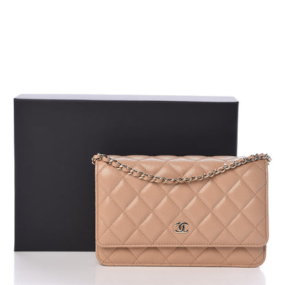 Chanel Caviar Quilted Wallet On Chain WOC Beige 12 of 12
