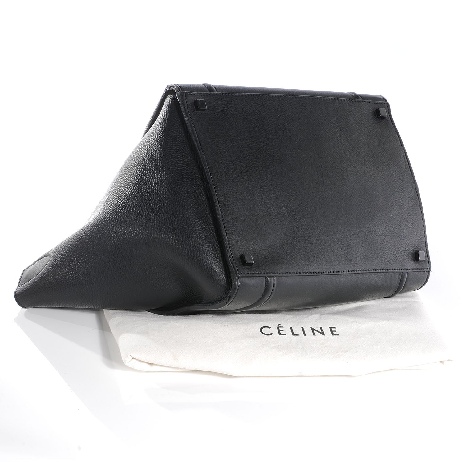 Celine Supple Calfskin Medium Phantom Luggage Black 4 of 7