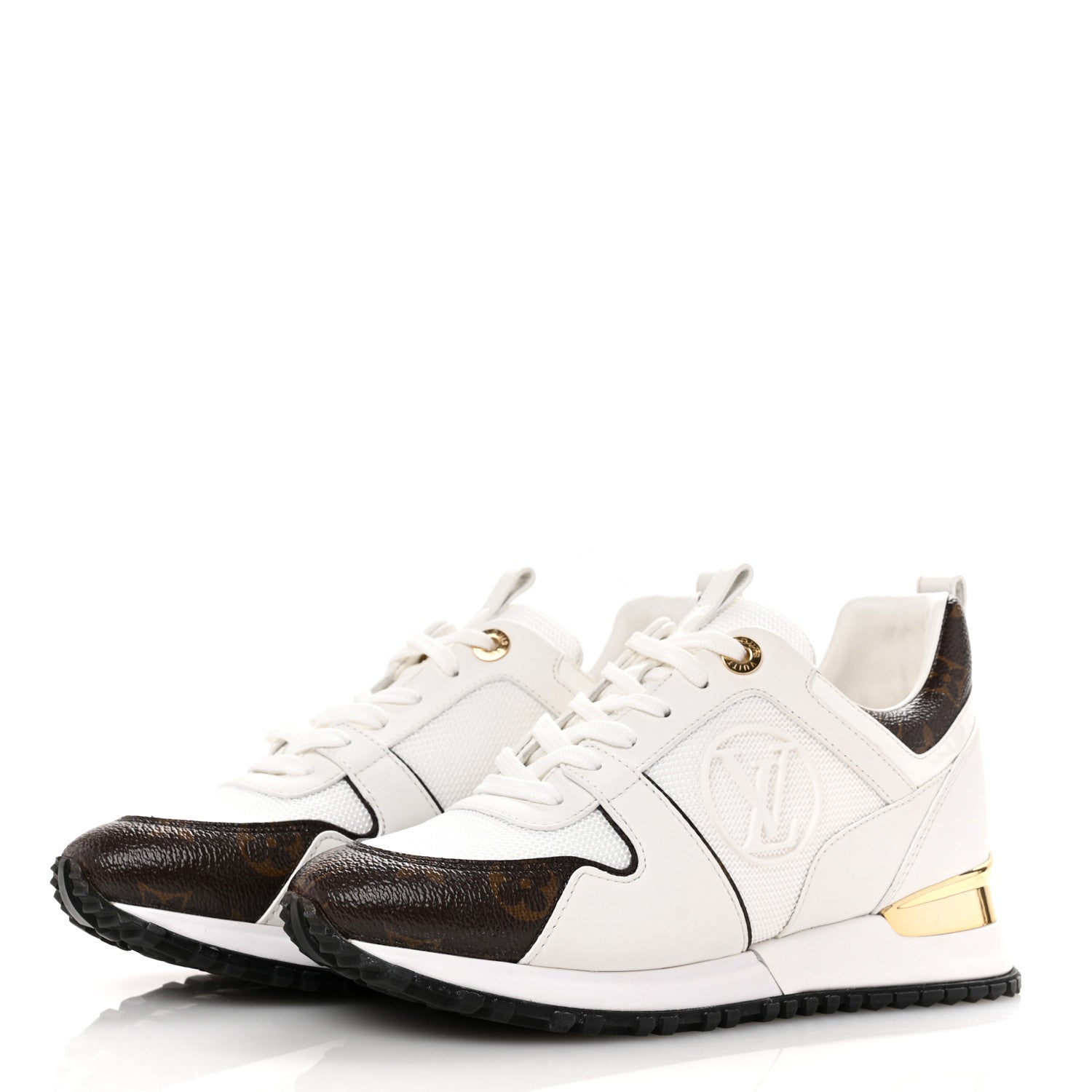 Louis Vuitton Calfskin Monogram Run Away Sneakers 36 White 4 of 10