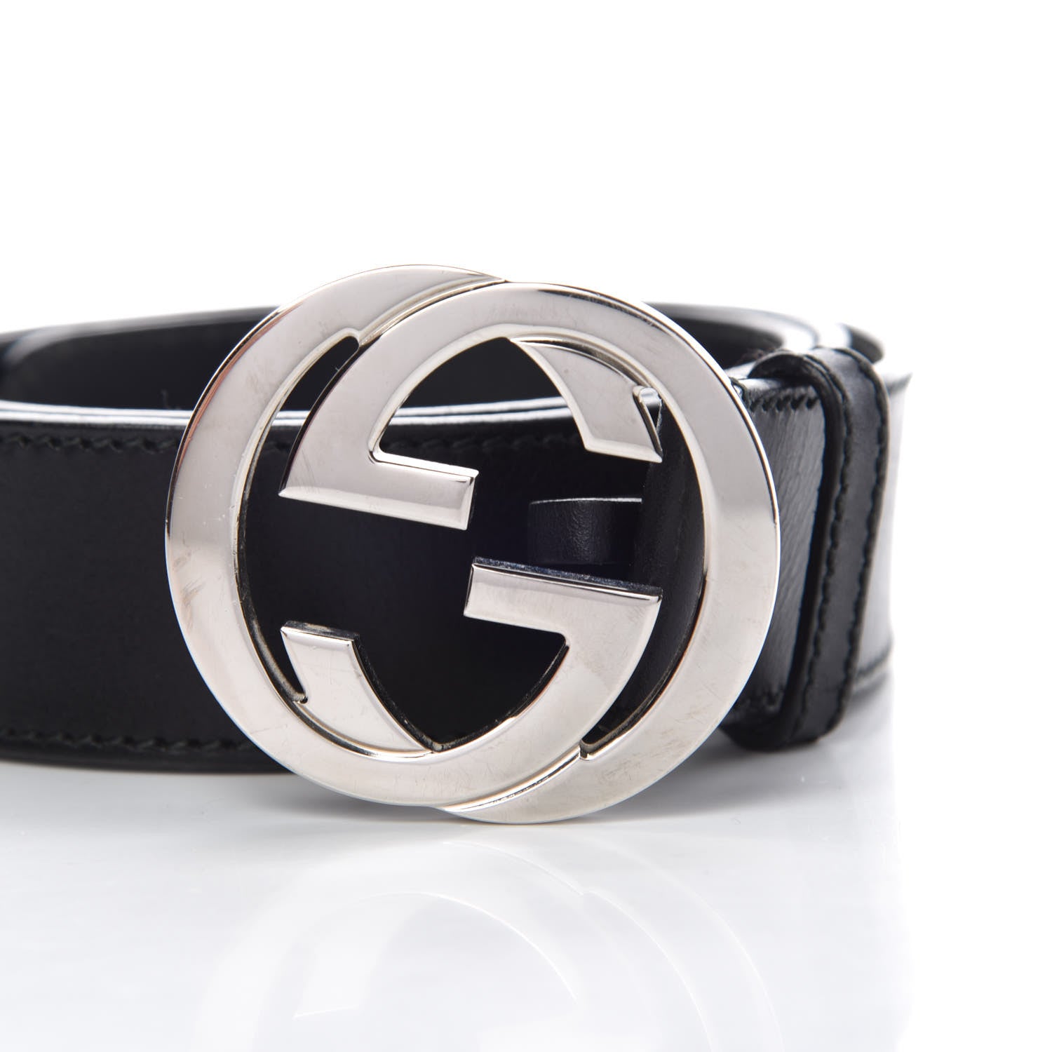 Gucci Calfskin Interlocking G 40mm Belt 95 38 Black 5 of 9