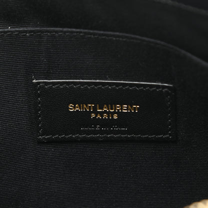 Saint Laurent Calfskin Crocodile Embossed Tablet Pouch Black 6 of 8