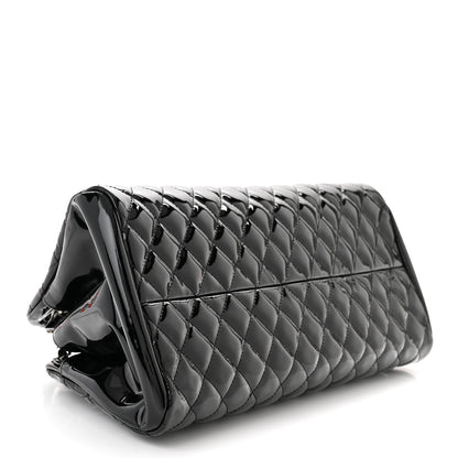 Chanel Patent Quilted Medium Just Mademoiselle Bowling Bag Black 4 of 10
