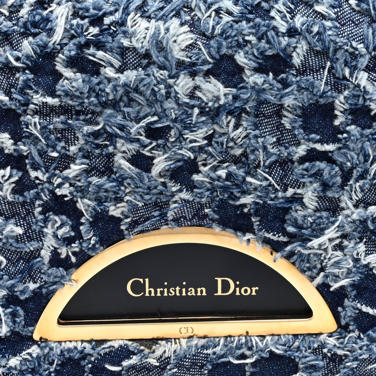 Christian Dior Denim Frayed Malice Shoulder Bag Blue 7 of 9