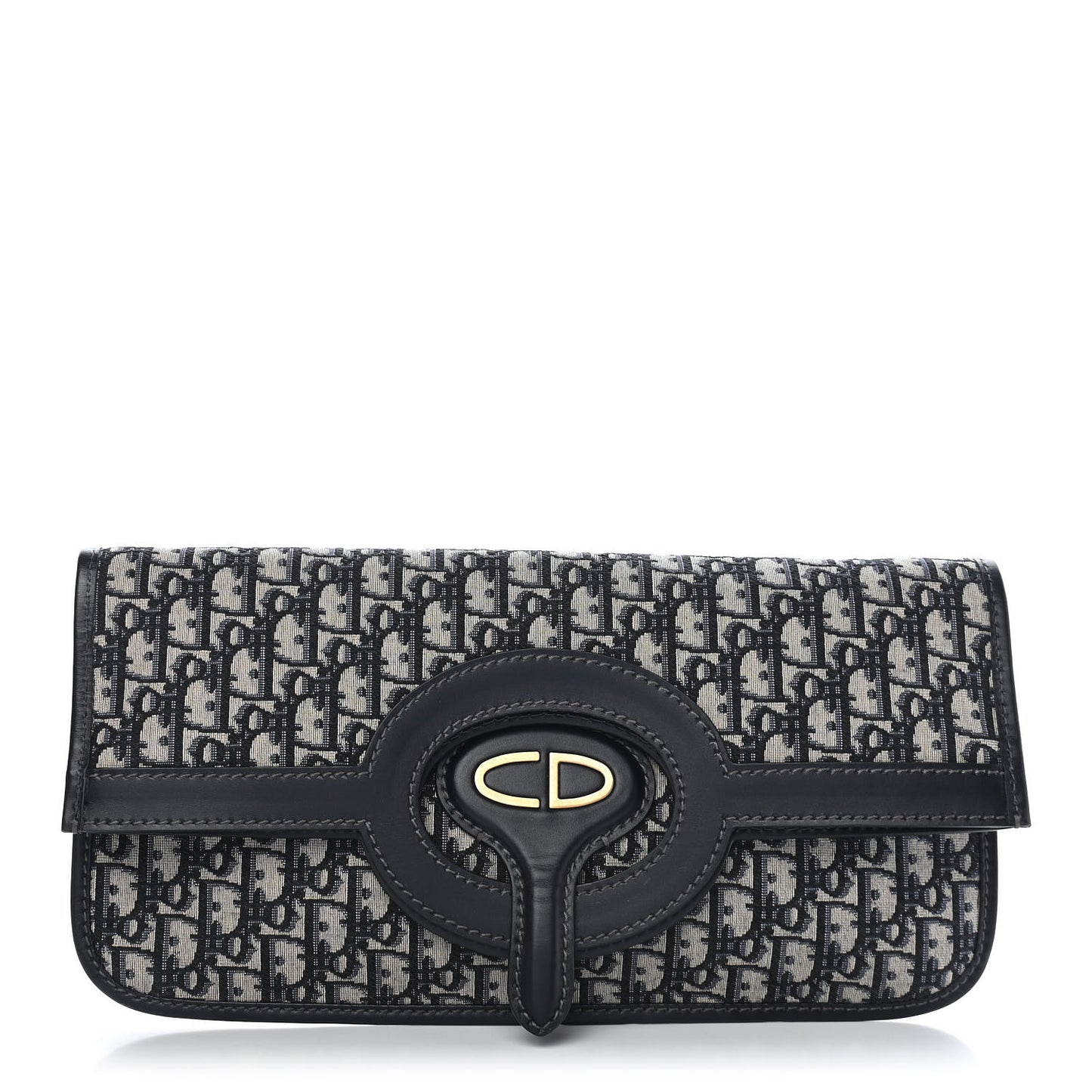 Oblique Fold Over Clutch Blue