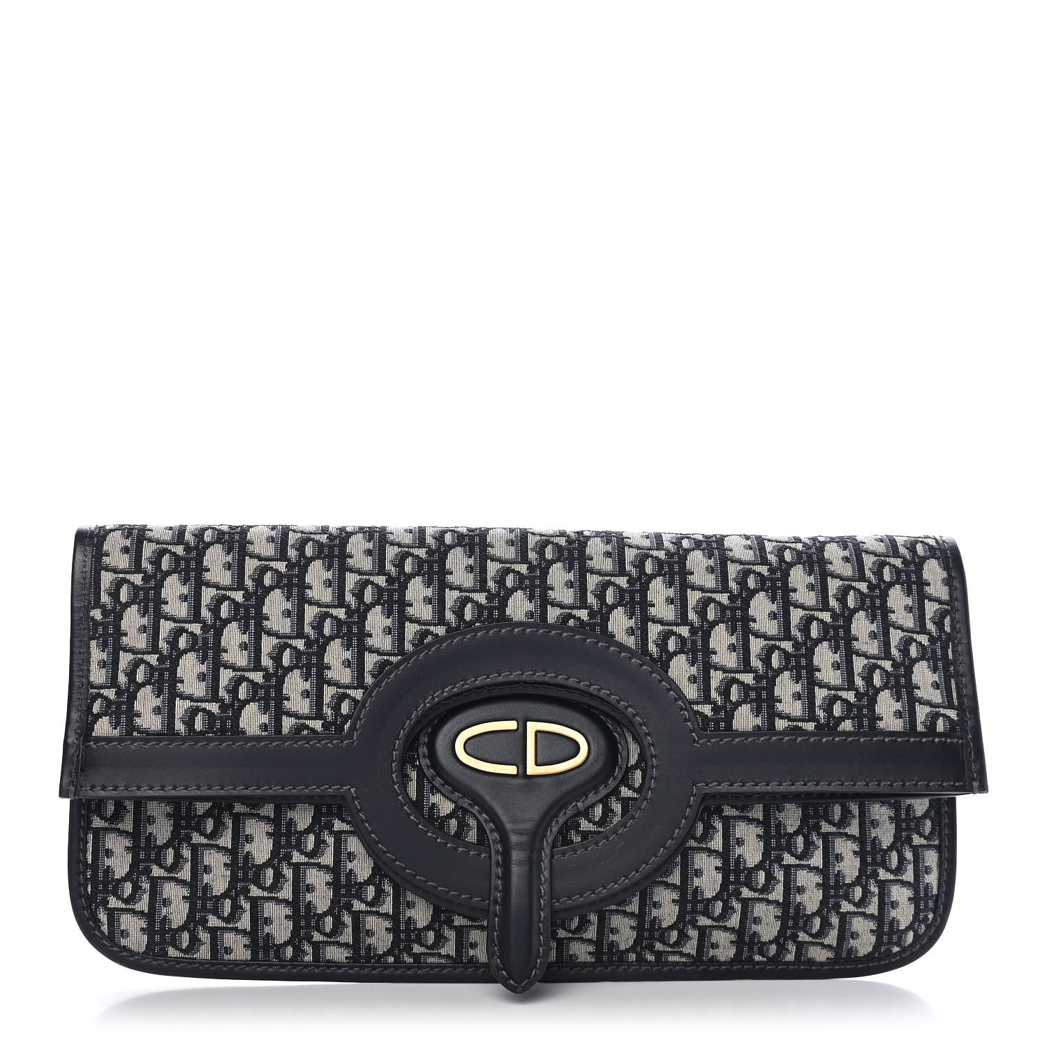 Christian Dior Oblique Fold Over Clutch Blue 1 of 6
