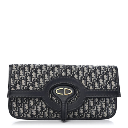 Christian Dior Oblique Fold Over Clutch Blue 1 of 6