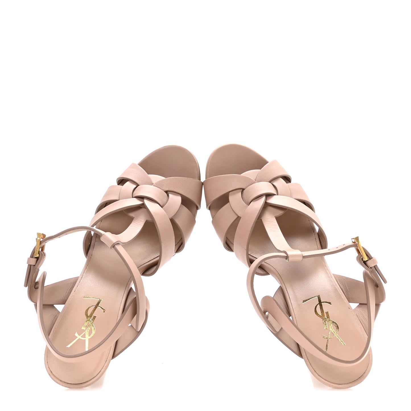 Calfskin Tribute 75 Platform Sandals 37 Nude