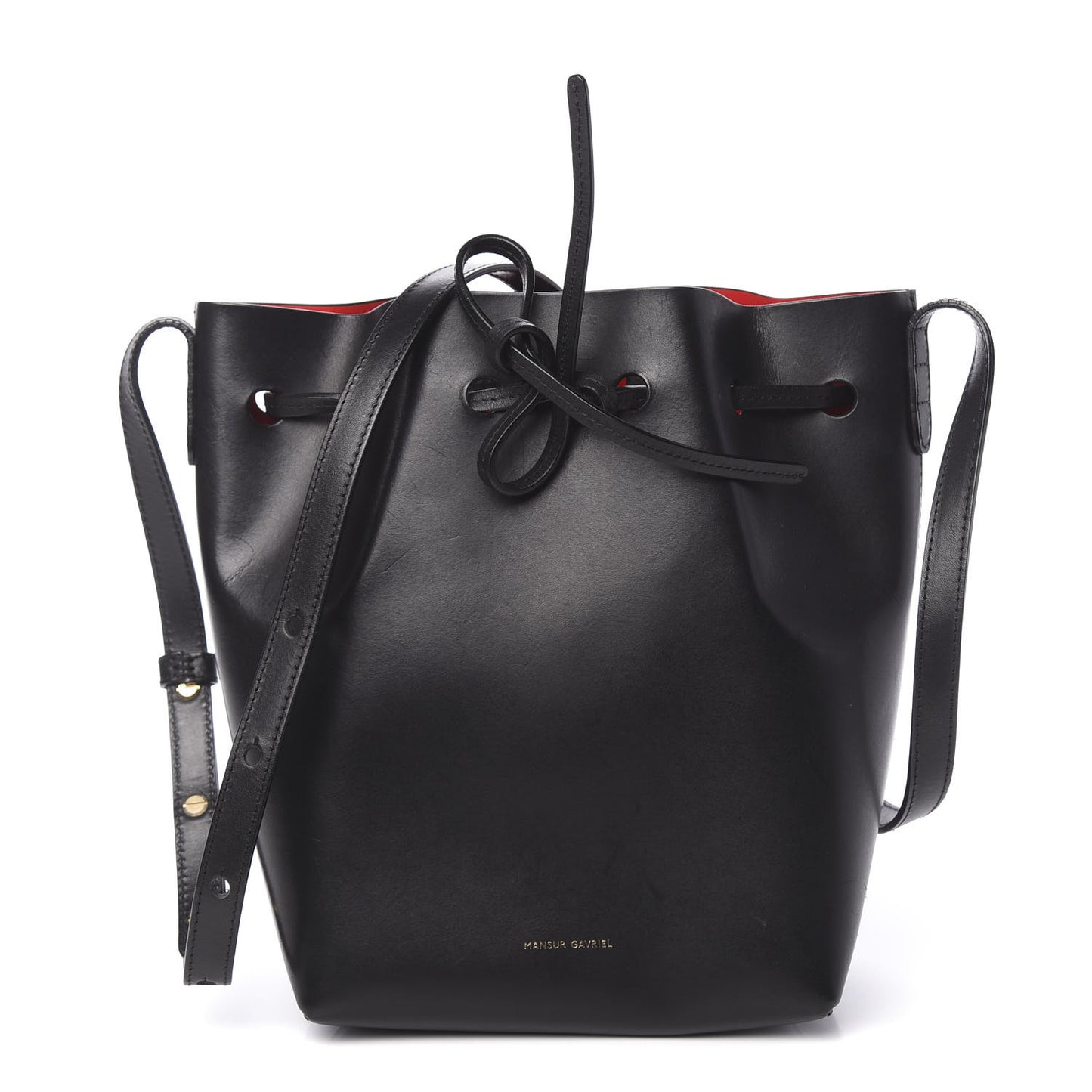 Calfskin Mini Bucket Bag Black Flamma