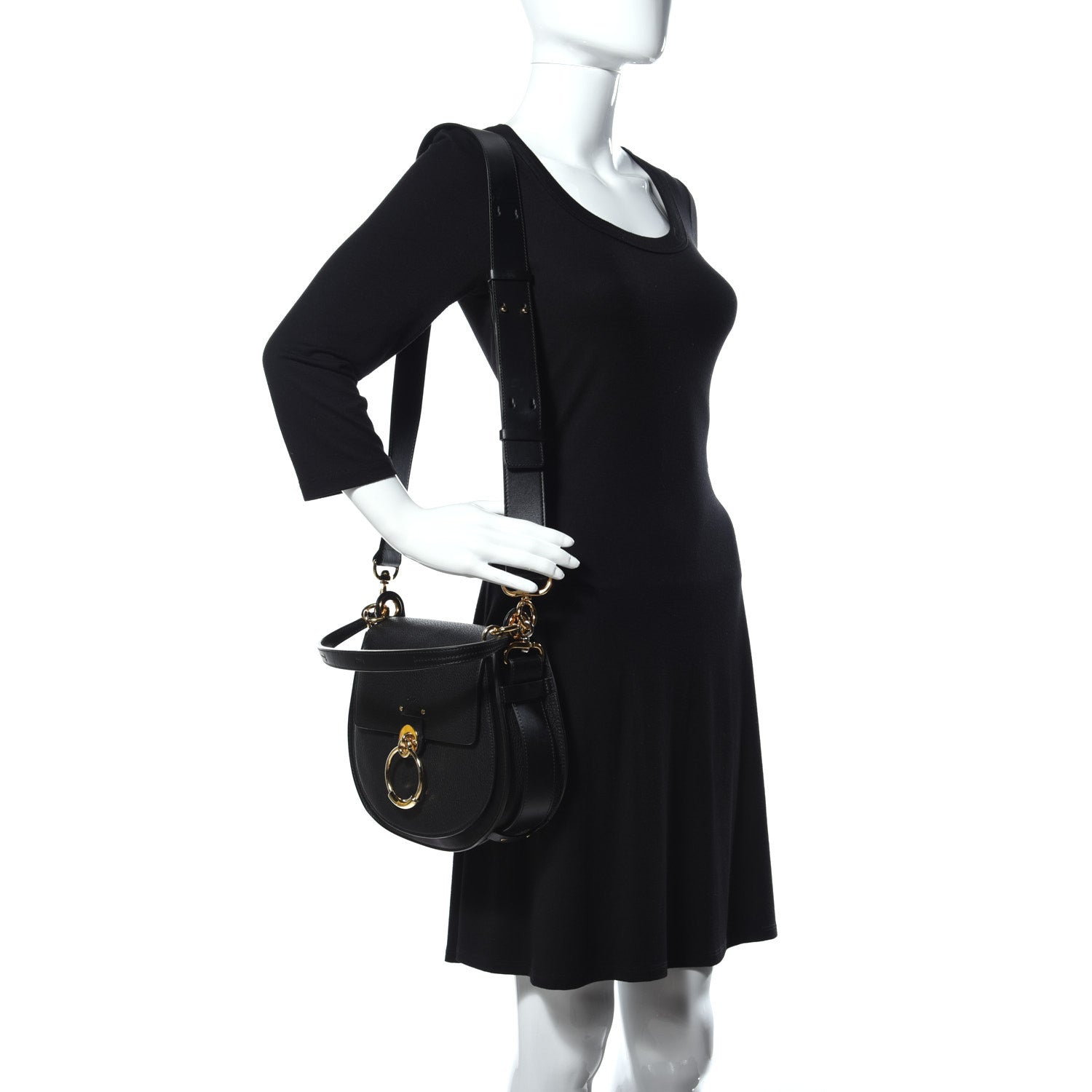 Chloe Grained Calfskin Large Tess Bag Black 2 of 11