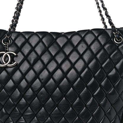 Chanel Lambskin Quilted Medium New Bubble North South Tote Black 9 of 16