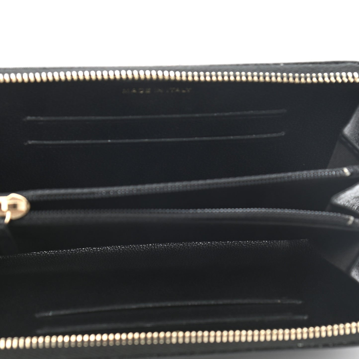 Caviar Sheepskin Chevron Quilted Medium Mademoiselle Vintage Zip Around Wallet Black