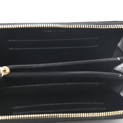 Chanel Caviar Sheepskin Chevron Quilted Medium Mademoiselle Vintage Zip Around Wallet Black 5 of 8
