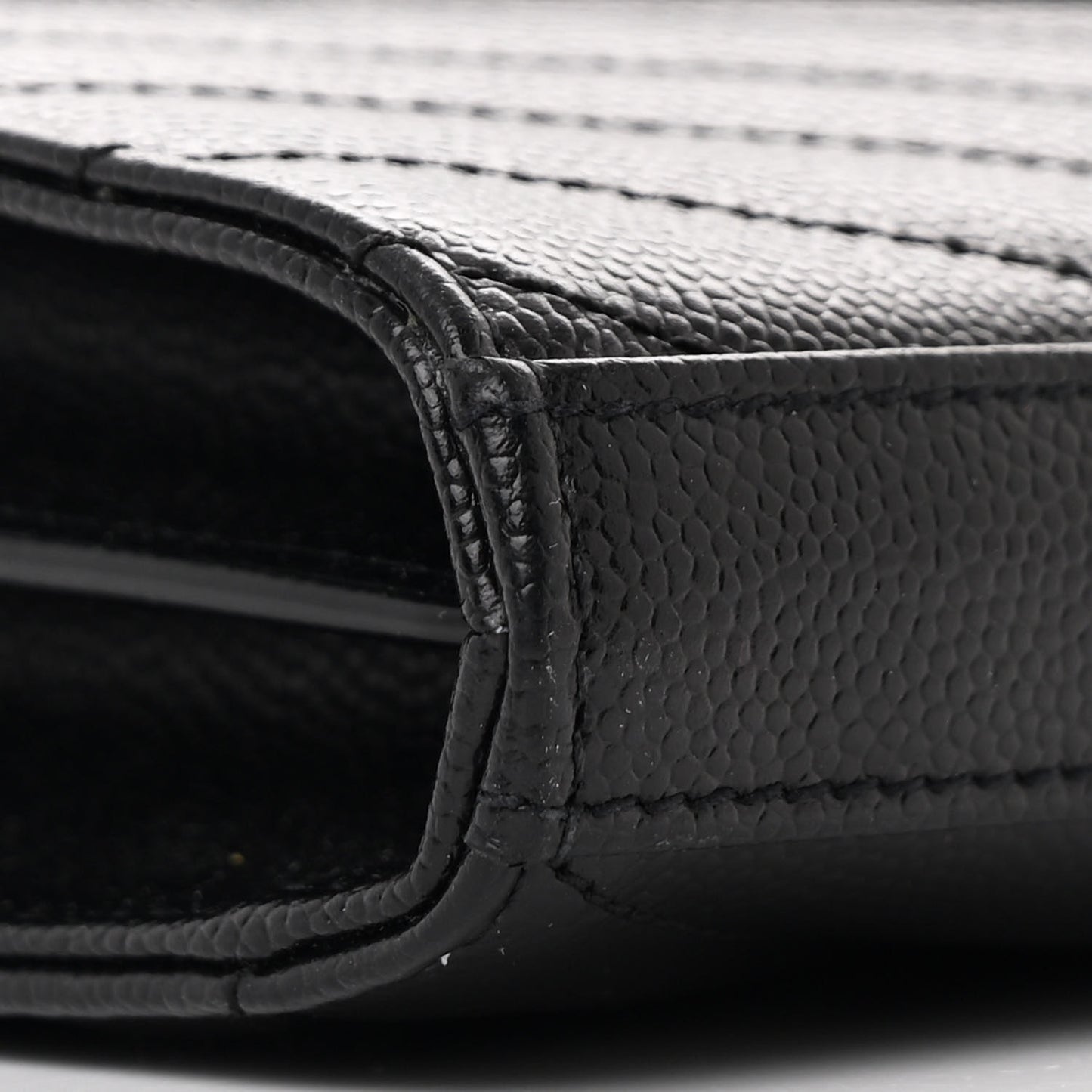 Grain De Poudre Matelasse Chevron Monogram Chain Wallet Black
