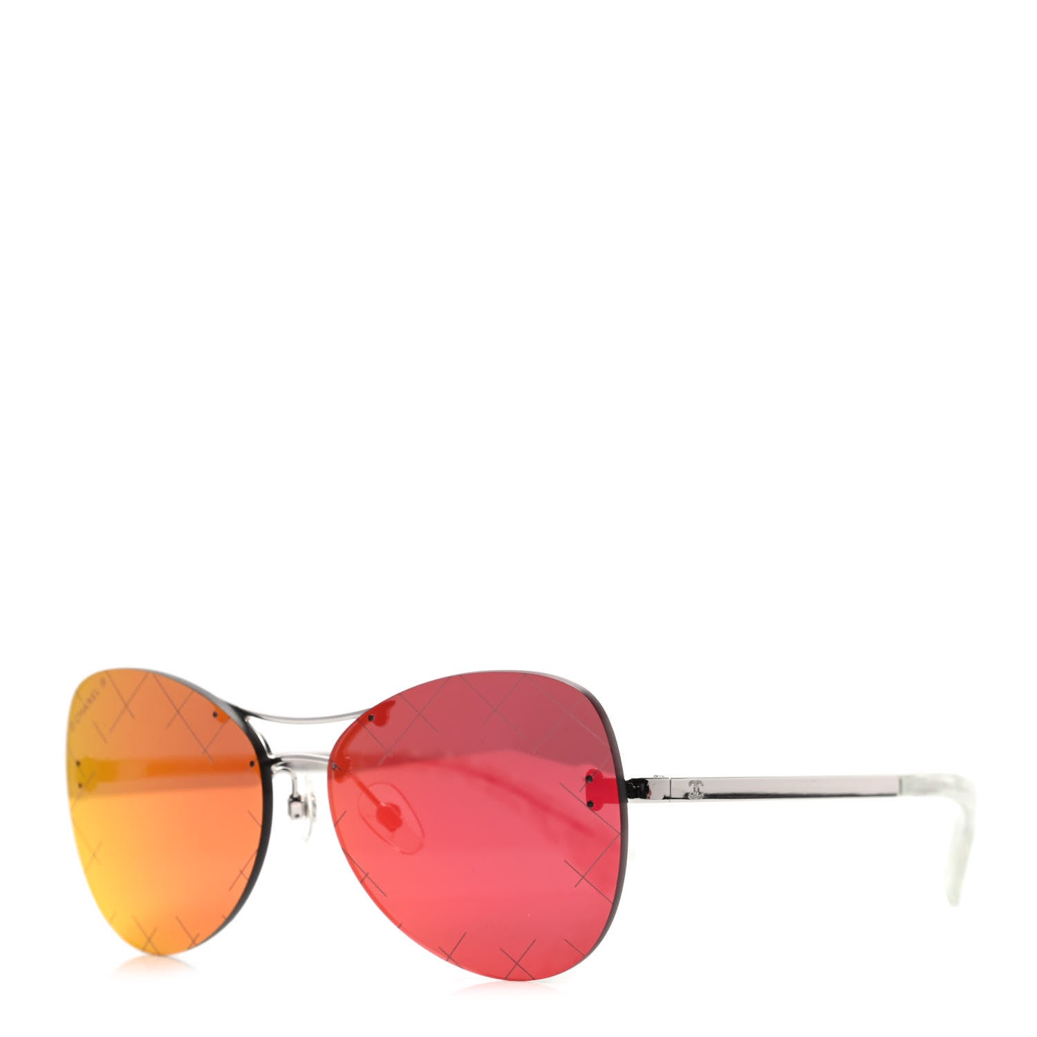 Chanel Pilot Aviator Sunglasses 4218 Red 1 of 8