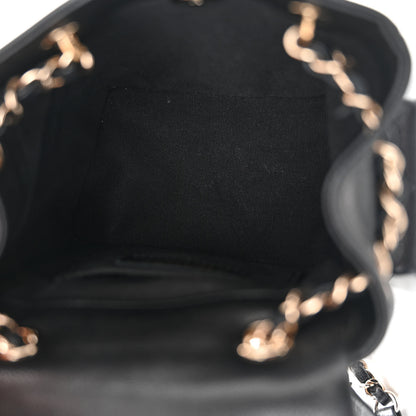 Chanel Shiny Caviar Quilted Small Pockets Drawstring Backpack Black 5 of 10
