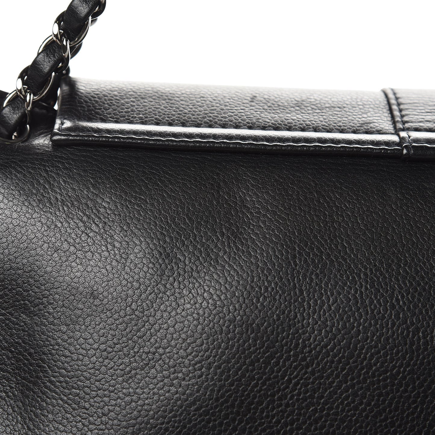 Caviar Mademoiselle Lock Accordion Flap Black