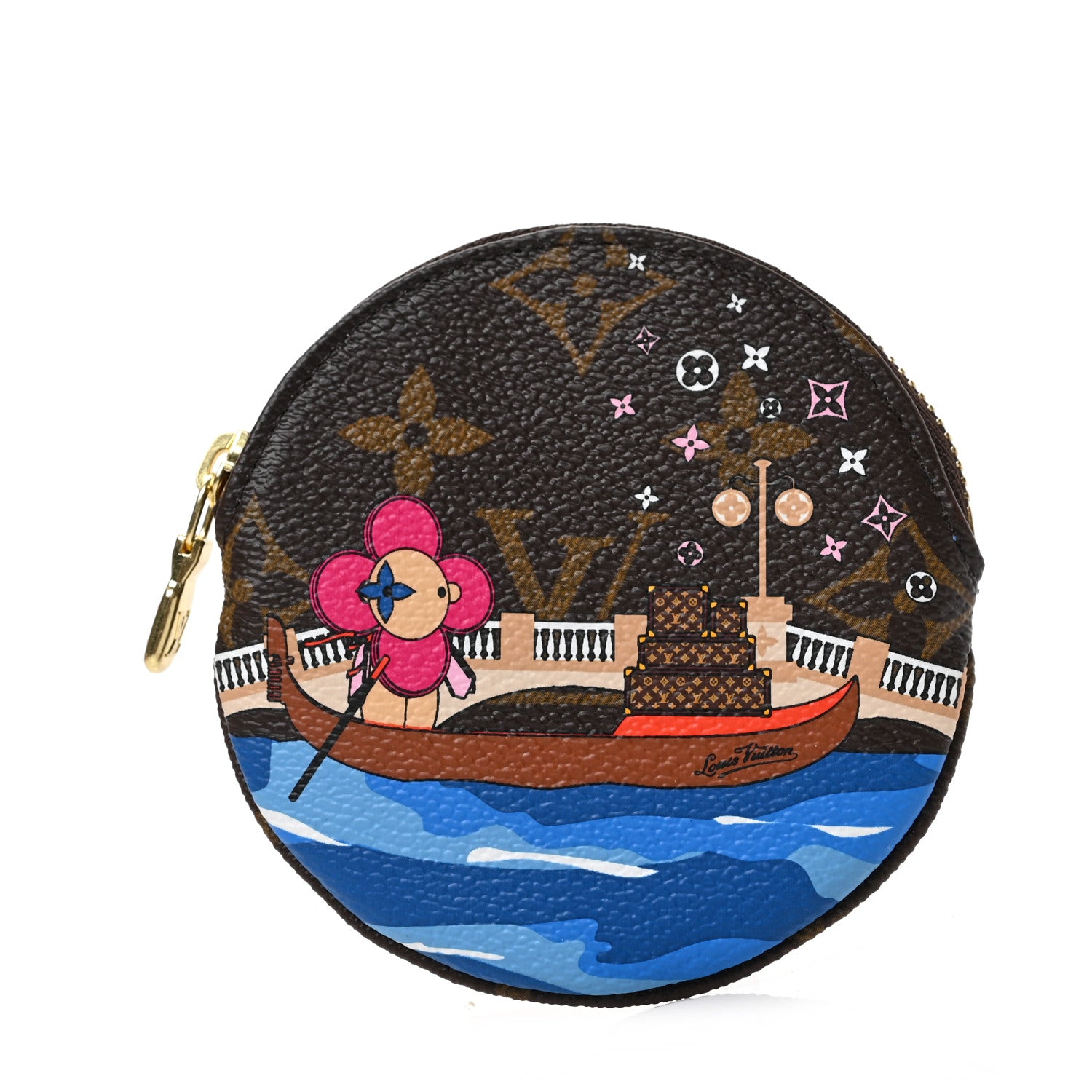 Louis Vuitton Monogram 2019 Christmas Animation Round Coin Purse Blue 1 of 6
