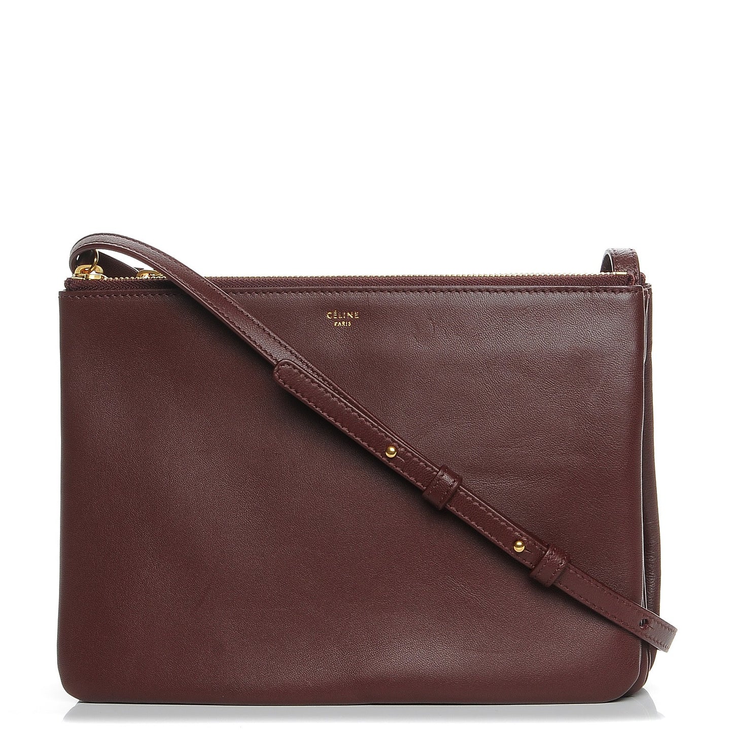 Lambskin Large Trio Crossbody Bag Burgundy